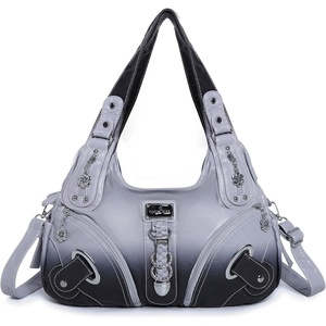 image:imageAngelkiss Hobo Purses and handbags for Women Satchel Handbag Women Purses Large Daily Shoulder BagsZgreyBlack