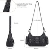 image:imageAngel Kiss Retro Hobo Shoulder Bag Soft Vegan Leather MultiPocket PurseBlack