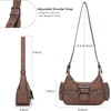 image:imageAngel Kiss Retro Hobo Shoulder Bag Soft Vegan Leather MultiPocket PurseBrown
