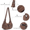 image:imageAngel Kiss Retro Hobo Shoulder Bag Soft Vegan Leather MultiPocket PurseBrown