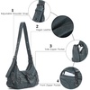 image:imageAngel Kiss Retro Hobo Shoulder Bag Soft Vegan Leather MultiPocket PurseGreen