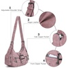 image:imageAngel Kiss Retro Hobo Shoulder Bag Soft Vegan Leather MultiPocket PursePink