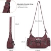 image:imageAngel Kiss Retro Hobo Shoulder Bag Soft Vegan Leather MultiPocket PurseWine