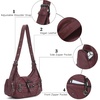 image:imageAngel Kiss Retro Hobo Shoulder Bag Soft Vegan Leather MultiPocket PurseWine