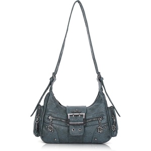 image:imageAngel Kiss Retro Hobo Shoulder Bag Soft Vegan Leather MultiPocket PurseGreen